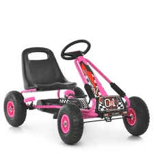 Детский карт M 0645(2)-8 розовый с надувными колесами